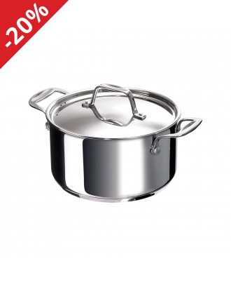 Oala cu capac, inox, 2.4 L, 18 cm, Chef - BEKA